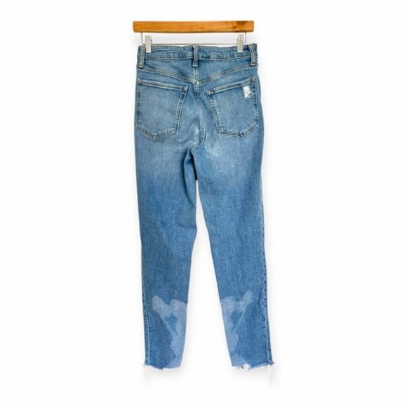 Old Navy Light Blue Distressed Straight Leg Jeans - Picture 2 of 5